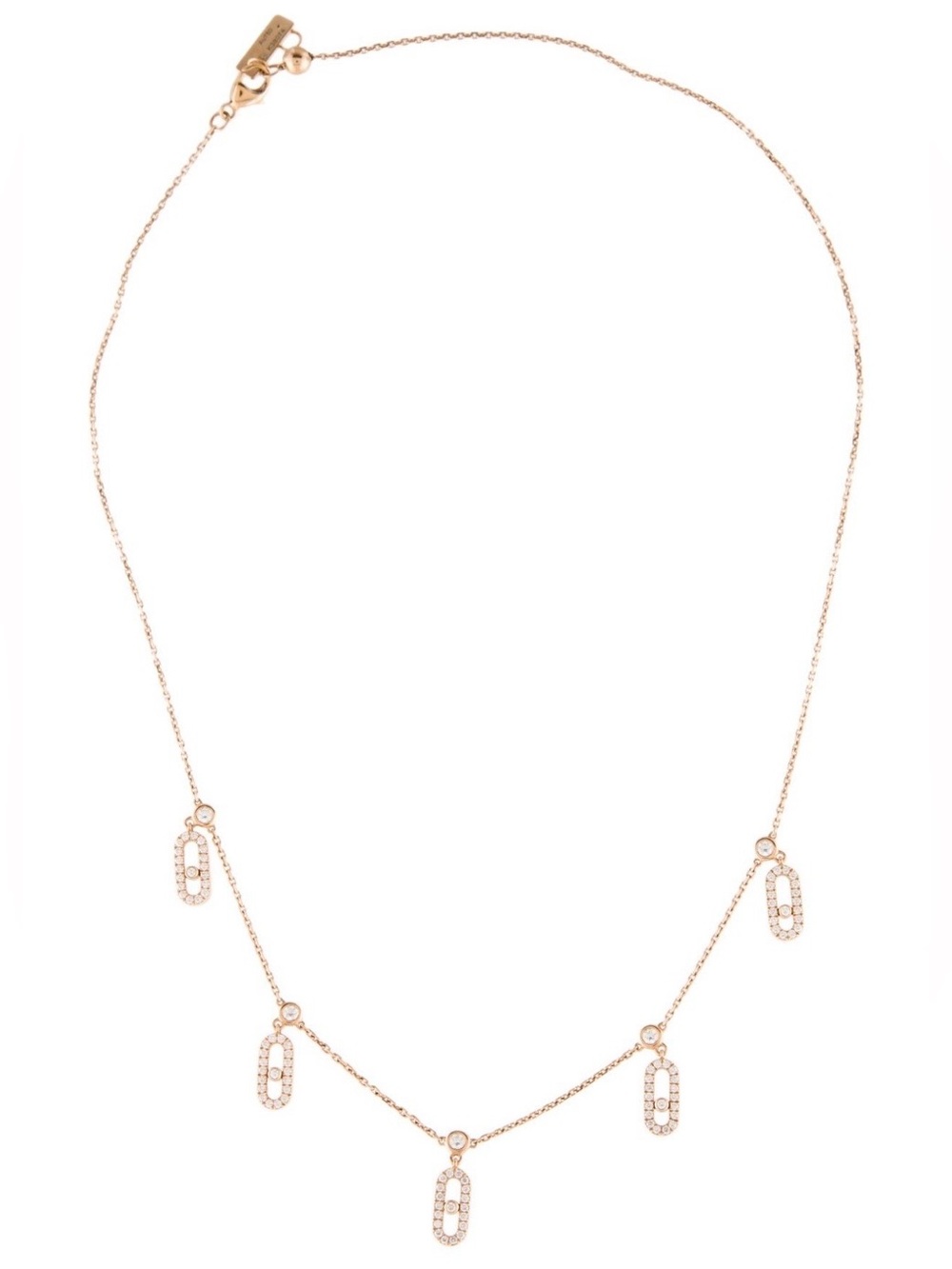 Messika Five Move Uno Pave Drop Pendant Diamond Choker Necklace 18K Yellow Gold